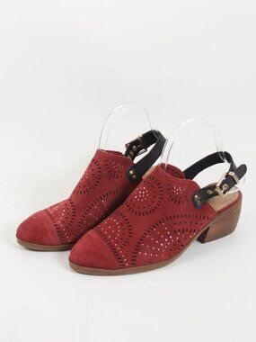 Latigo Muren Red Suede Perforated Slingback Clogs 7.5M